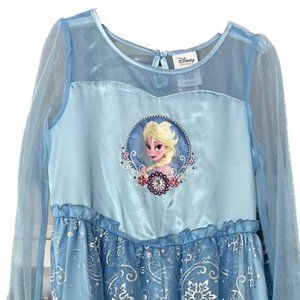 DISNEY STORE FROZEN ELSA AQUA BLUE COSTUME DRESS SIZE 5-6 Brand New
